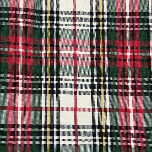 LANDS END Mens Shirt Large Tall Red Green Christmas Plaid Button Up Long Sleeve - Picture 9 of 11